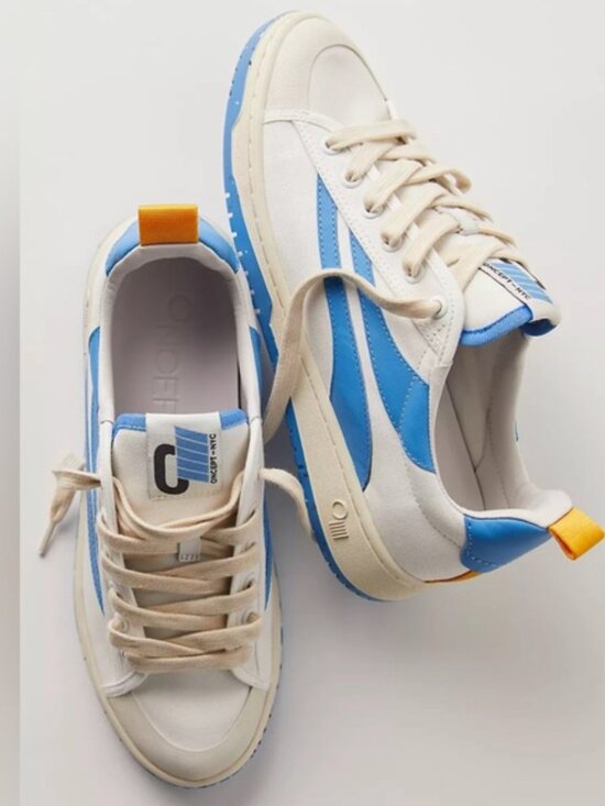 Oncept Shoes - Oncept Portland Blue Leather Sneakers Worn Once Like New White Sz 7
